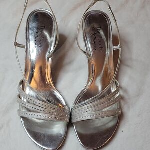Touch of Nina Metallic Silver Heels